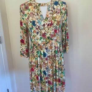 Umber floral print dress